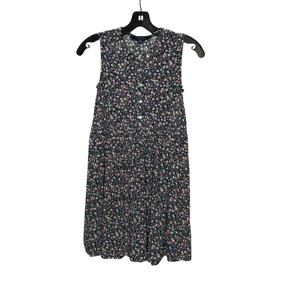 Polo Ralph Lauren Girls Sleeveless Girly Ditsy Floral Full Skirt Flowy Dress 10